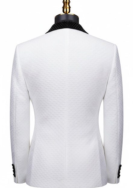Men’s Classic Luxury Notched Lapel Rhinestone 3-piece Suit