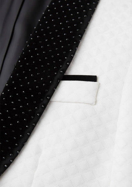 Men’s Classic Luxury Notched Lapel Rhinestone 3-piece Suit
