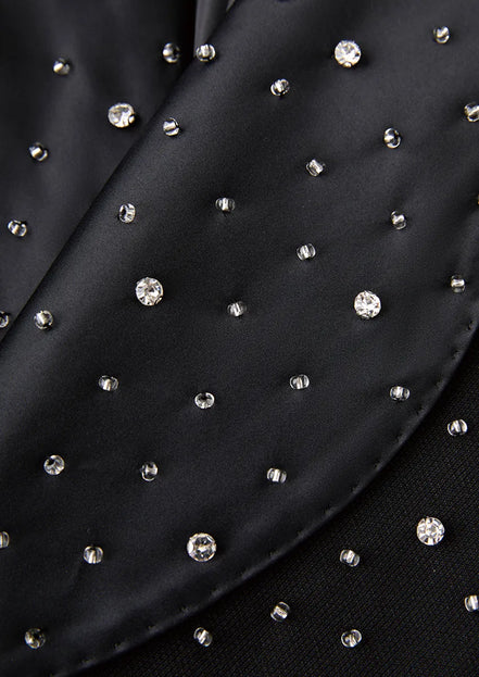 Men’s Rystal Tassel Black Luxury Notched Lapel 2-Piece Set