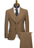 Brown suit on a mannequin with a white background