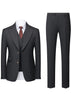 Gray pinstripe suit with jacket, vest, and pants on a white background