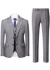 Gray suit with jacket, vest, and pants on a white background