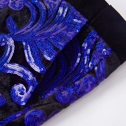 Blue Sequin Suit details