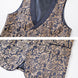 Matching navy gold floral jacquard single-breasted vest