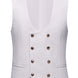 Matching white jacquard double-breasted vest with U-cut neckline
