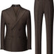 Brown Double-Breasted Striped Suit - Nevo Suits