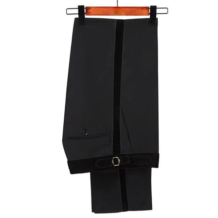 Men's Gold Aigillette Decorated with Luxury Black Embroidered Tuxedo