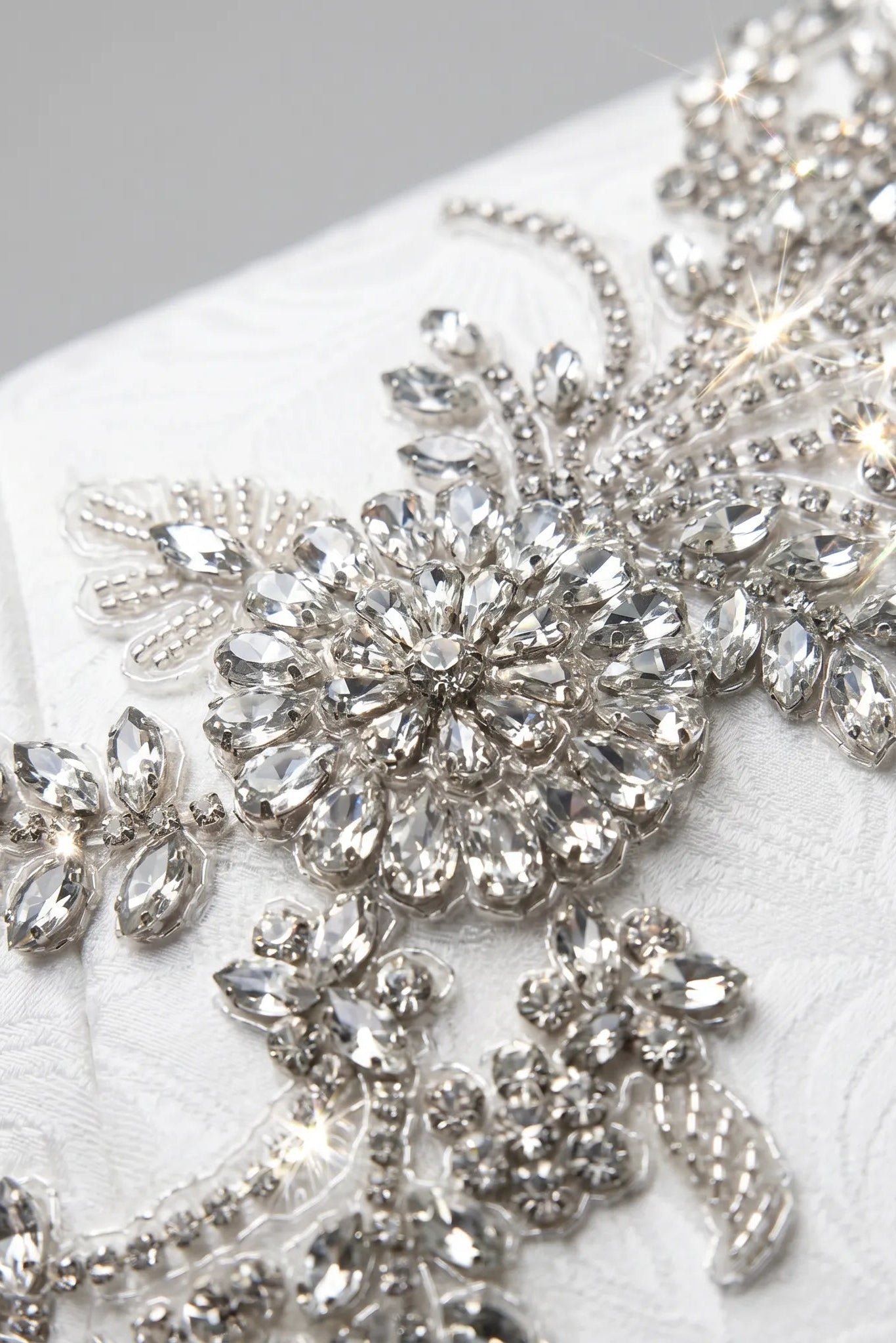Diamond Empyrean - White Jacquard & Heavy Crystal 3-Piece Tuxedo