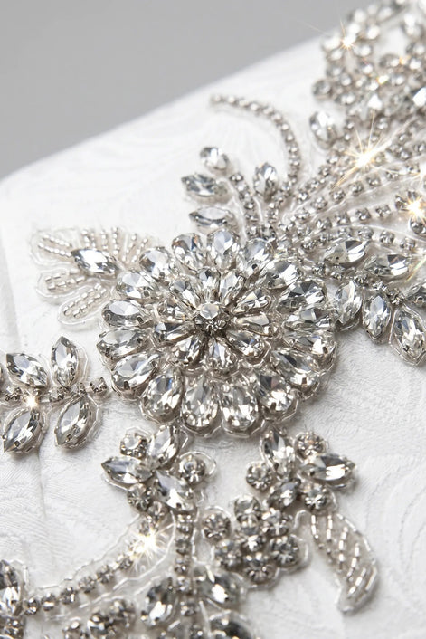 Diamond Empyrean - White Jacquard & Heavy Crystal 3-Piece Tuxedo