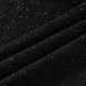  Detail view of black micro-glitter fabric texture and velvet covered buttons 