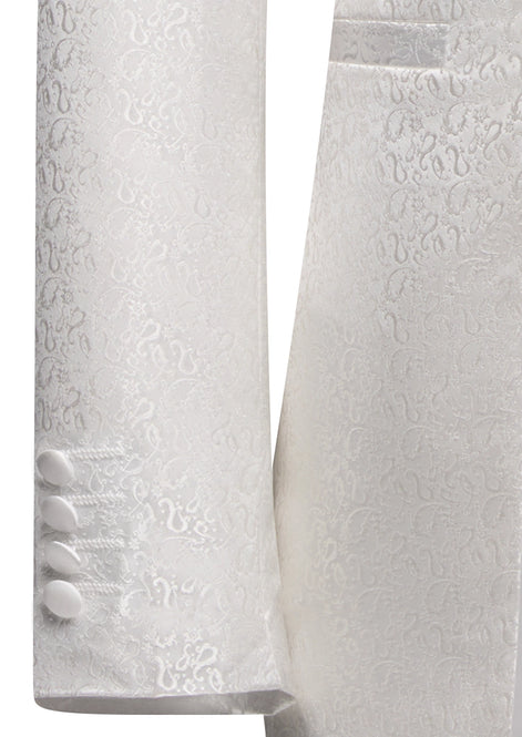 The Imperial Mandarin - Ivory Paisley Stand Collar Tuxedo Set