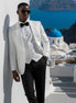 Men’s White Jacquard 3-Piece Wedding Groom Tuxedo