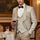 The Regal Floral - Champagne Gold Jacquard Tuxedo Set