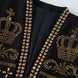 Diadem Pharaoh black dinner jacket with gold crown and scrolling crystal detailing - product view 17