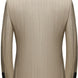 Back view of sharp slim-fit khaki suit jacket showing structured shoulders