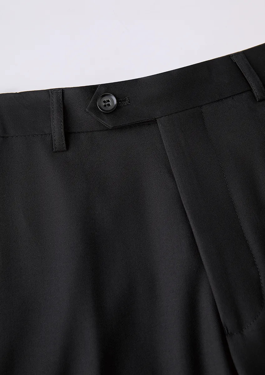 Men’s 3-Piece Black Tuxedo with Gold Embroidery and Barge Collar