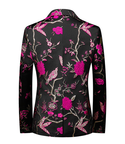 Magenta Embroidery Suit - Back