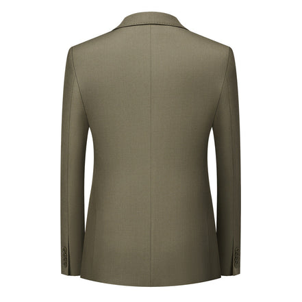 Men's Peak Lapel 3-piece Barge Collar Green  Suit
