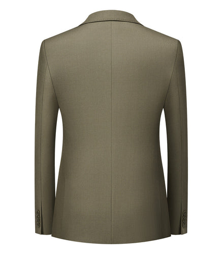 Men's Peak Lapel 3-piece Barge Collar Green  Suit