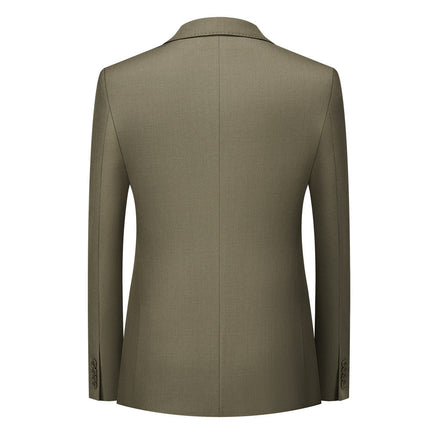Men's Peak Lapel 3-piece Barge Collar Green  Suit