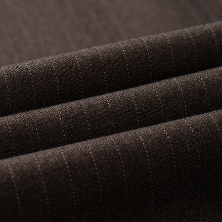 Men's 2-Piece Brown Striped Double-breasted Suit