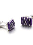 Men's Fashion Purple Enamel Geometric Cufflinks