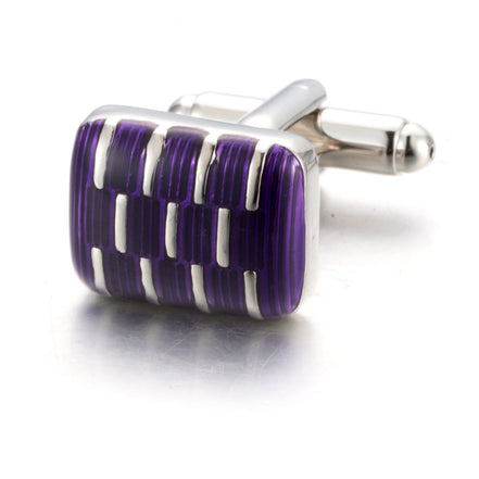 Men's Fashion Purple Enamel Geometric Cufflinks