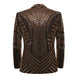Back view of The Gilded Pharaoh jacket showing the Roman-inspired geometric crystal totem