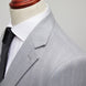 Close up of notched lapel and textured pinstripe fabric on The Sterling Pinstripe suit
