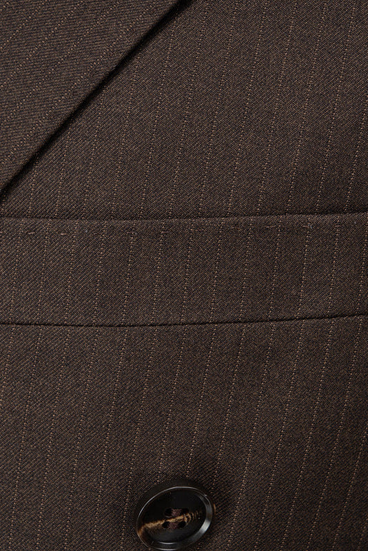 Espresso Sentinel - Brown Pinstripe 2-Piece Suit - Nevo Suits