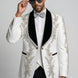 Diamond Empyrean - White Jacquard & Heavy Crystal 3-Piece Tuxedo