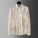 Saffron Note - Patterned Gold Mercerized Cotton Shirt