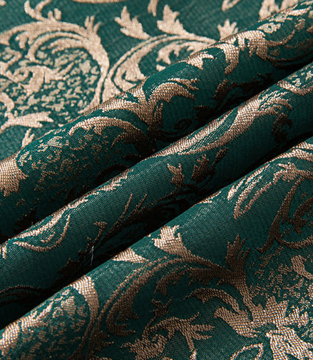 Gold Damask Green Suit fabric