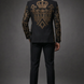 Diadem Pharaoh black dinner jacket with gold crown and scrolling crystal detailing - product view 02