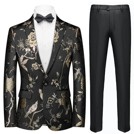 Bird Flower Embroided Suit -1
