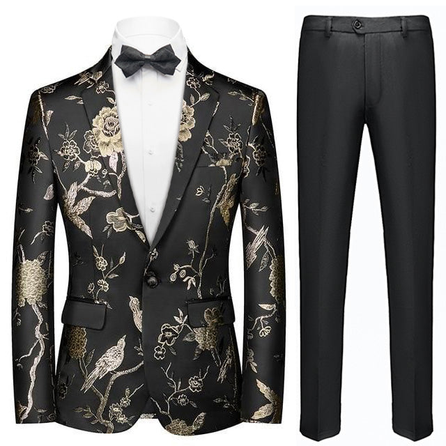 Bird Flower Embroided Suit -1