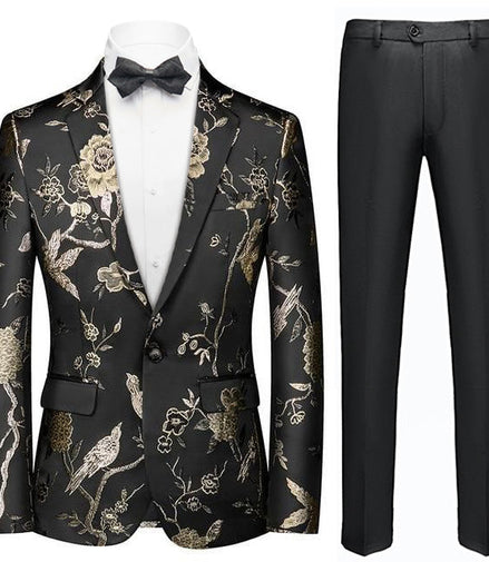 Bird Flower Embroided Suit -1
