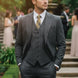 Men’s 3-Piece Slim Fit Plaid Suit Set for Business and Wedding