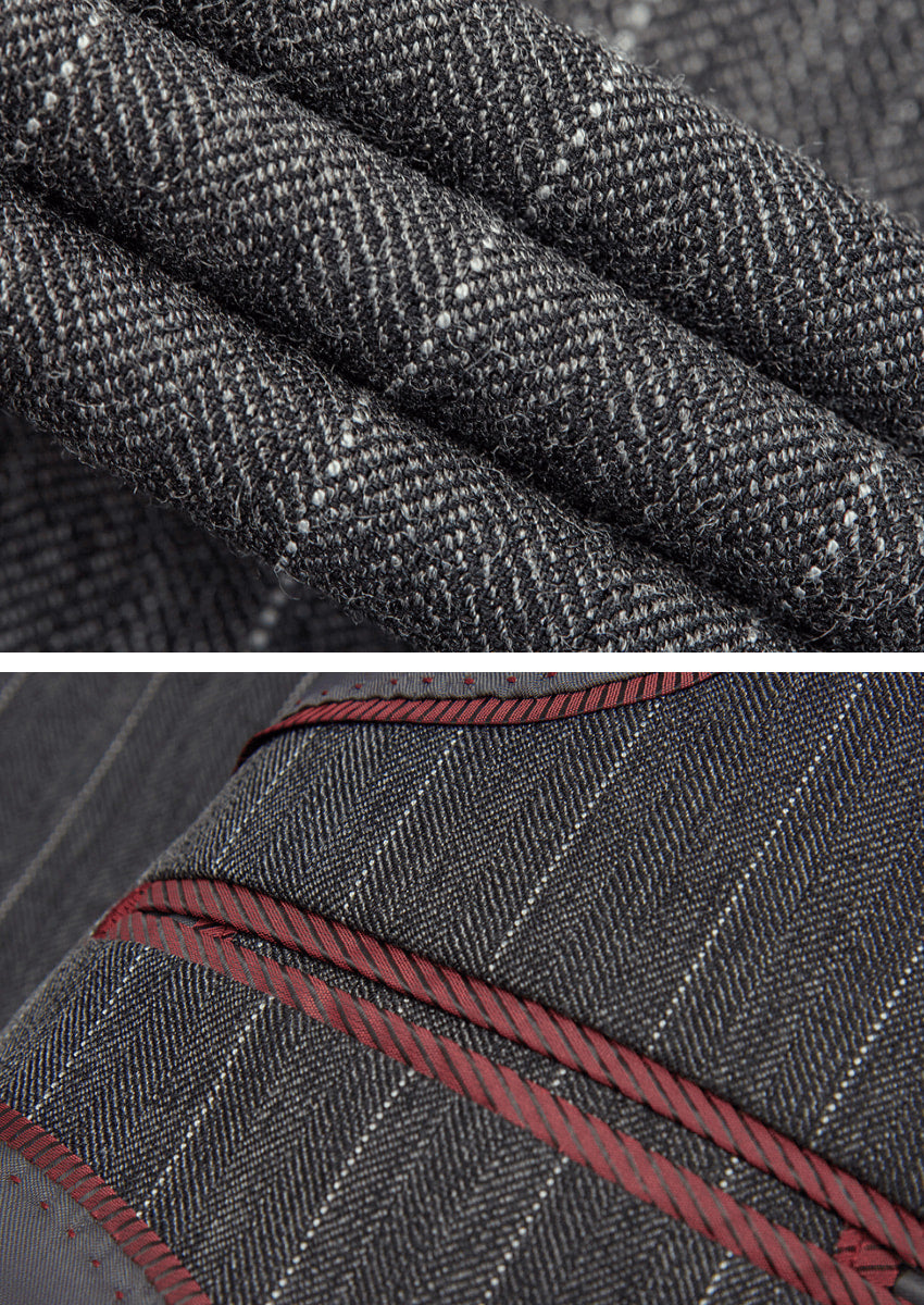 Men’s 3-Piece Slim Fit Plaid Suit Set for Business and Wedding