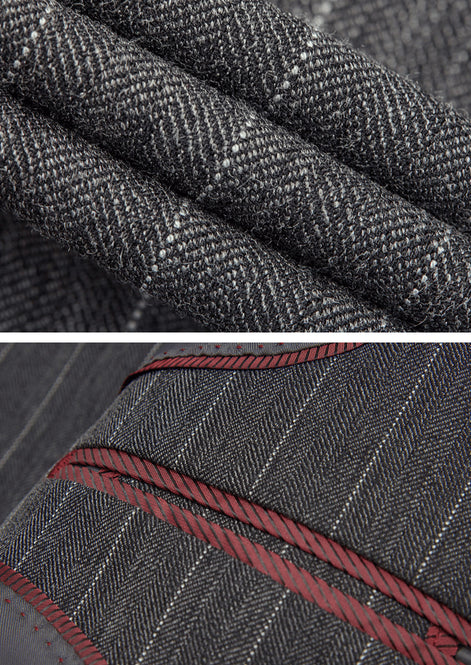 Men’s 3-Piece Slim Fit Plaid Suit Set for Business and Wedding