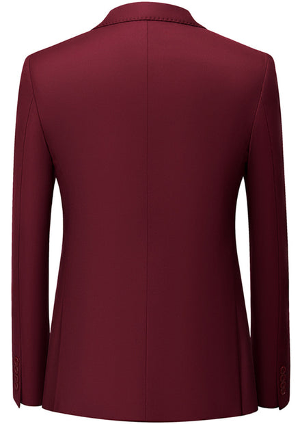 Men’s 2-Piece Burgundy Double Breasted Slim Fit Suit Set