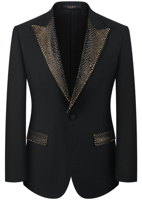 Midnight Mosaic - Black Crystal Tuxedo Side Formal - Nevo Suits