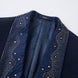 Model Side - Dark Blue 3-Piece Tuxedo Full Length - Nevo Suit