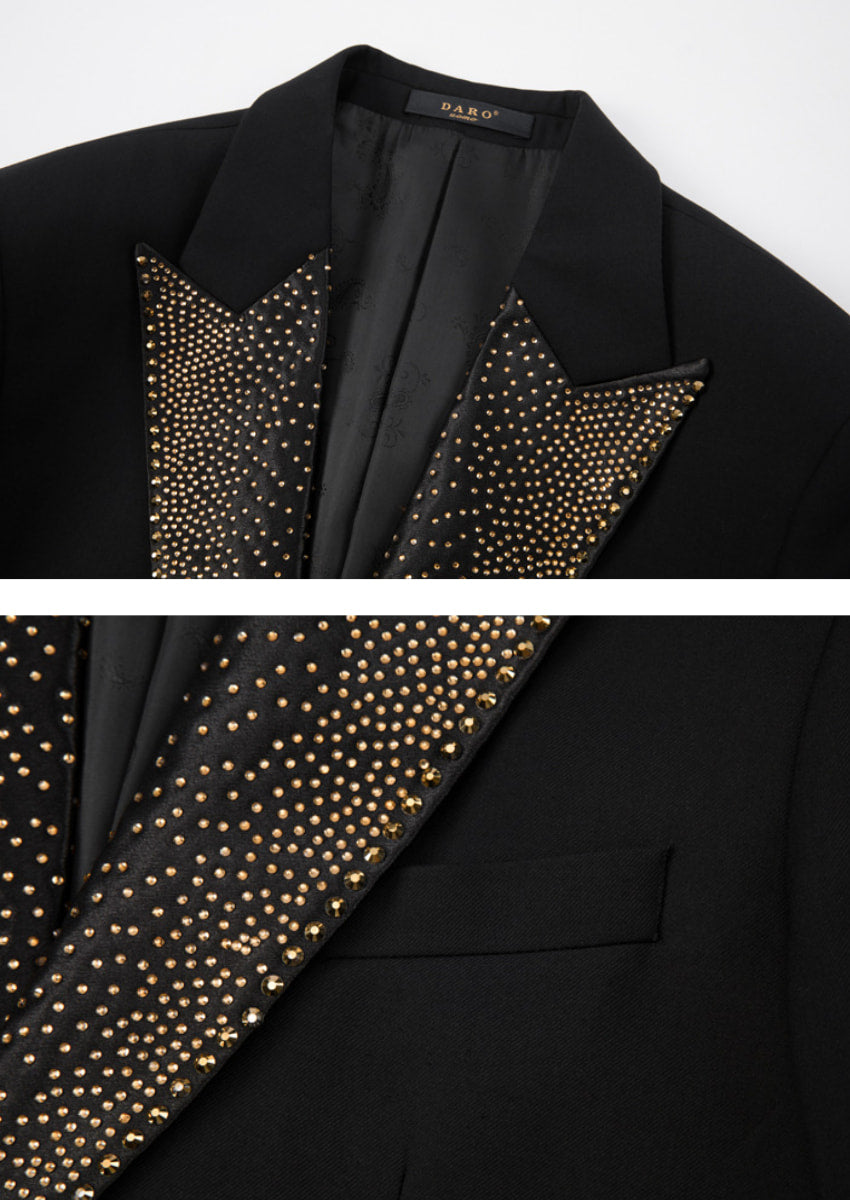 Midnight Mosaic - Black Crystal Tuxedo Full View - Nevo Suits