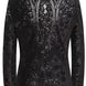 Back view of The Obsidian Galaxy black sequin jacket showing patterned texture