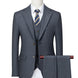 Men’s Dark Grey 3-Piece Suit Set with Side Slit