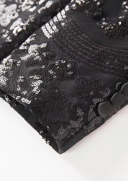 Men's Sequin Six-pointed Star Black Luxury Tuxedo