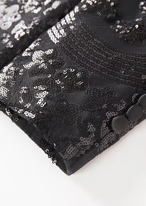 The Obsidian Galaxy - Black Sequin Velvet Dinner Jacket