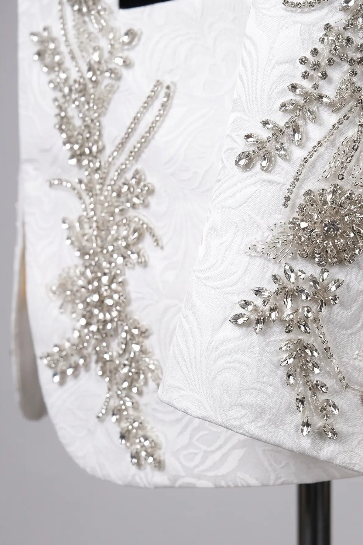 Diamond Empyrean - White Jacquard & Heavy Crystal 3-Piece Tuxedo