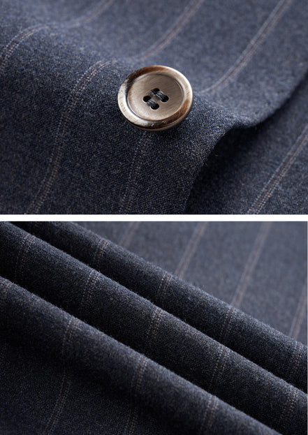 Men’s Striped Slim Fit Wedding Suit 3-Piece Set